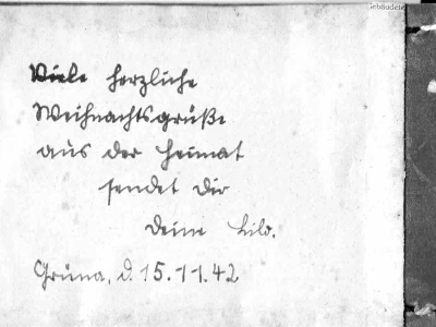Selbstgemachtes Fotoalbum, das Oma zu Weihnachten 1942 an die Front zu Opa schickte. © Anemone Rüger