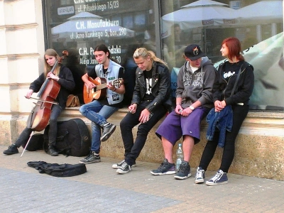 Straßenmusiker auf der "Piotrkowska" in Lodz. © Anemone Rüger