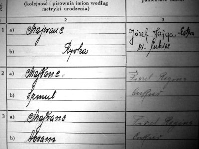 Eintragungen aus dem Grundbuch der Stadt Ciechocinek für die Familie Majeranc. © Anemone Rüger
